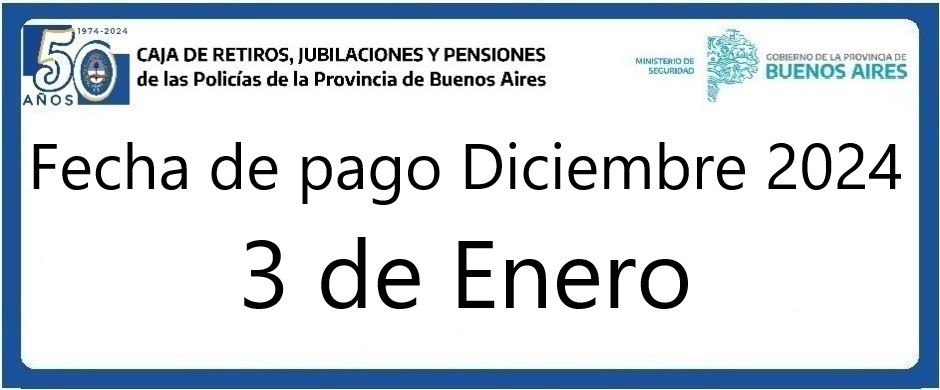 Fecha de pago haberes Diciembre 2024