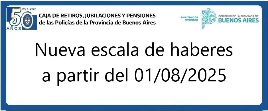 Nueva escala de haberes Agosto 2025
