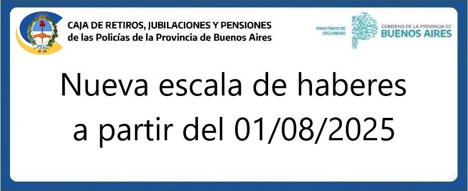 Nueva escala de haberes Agosto 2025