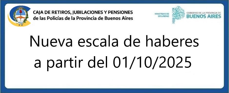 Nueva escala de haberes Octubre 2025