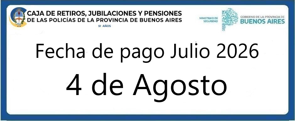 Fecha de pago julio 2026
